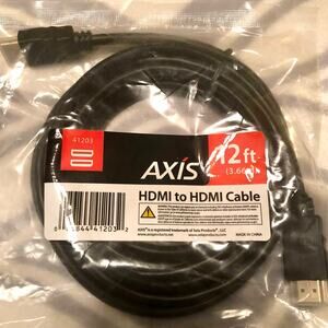 New Axis High Speed HDMI to HDMI Cable with Ethernet - 12 Feet (41203)